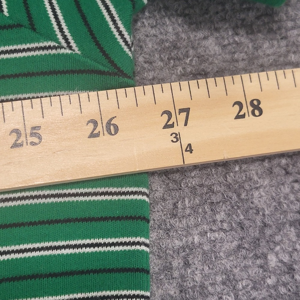 POLO RALPH LAUREN GREEN W/WHITE BLUE STRIPES ORANGE PONY POLO SHIRT SZ XX-LARGE - Picture 11 of 12